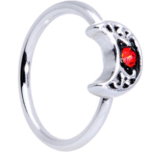 Load image into Gallery viewer, 20G 5/16 Red Gem Crescent Moon Seamless Circular Ring
