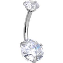 将图片加载到图库查看器，Clear Gem Feather Trio Dangle Belly Ring
