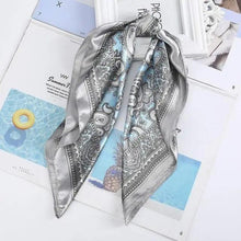 Load image into Gallery viewer, Multi-Functional Square Silk Scarf 60*60cm Headband Hairbands Hair Hoop Accessories For Women,Girl,Lady Head Neck Satin Scarf Handkerchief
