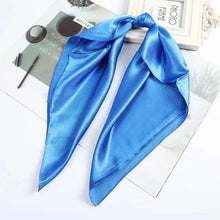 Load image into Gallery viewer, Multi-Functional Square Silk Scarf 60*60cm Headband Hairbands Hair Hoop Accessories For Women,Girl,Lady Head Neck Satin Scarf Handkerchief
