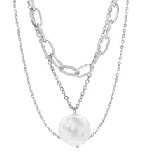 将图片加载到图库查看器，Multi Row Chain Necklace with Pearl Charm
