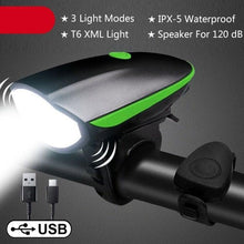 将图片加载到图库查看器，Multifunction Bicycle Light Ultra Bright With Electric 130dB Horn Bicycle Bell Bike Light Rainproof LED Bike Tail Light 2 Pack Bright Bicycle Rear Cycling Safety Flashlight Light Mode Options High Intensity Led Rear Light Fits On Any Bike
