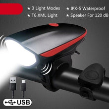 将图片加载到图库查看器，Multifunction Bicycle Light Ultra Bright With Electric 130dB Horn Bicycle Bell Bike Light Rainproof LED Bike Tail Light 2 Pack Bright Bicycle Rear Cycling Safety Flashlight Light Mode Options High Intensity Led Rear Light Fits On Any Bike

