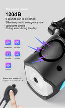 将图片加载到图库查看器，Multifunction Bicycle Light Ultra Bright With Electric 130dB Horn Bicycle Bell Bike Light Rainproof LED Bike Tail Light 2 Pack Bright Bicycle Rear Cycling Safety Flashlight Light Mode Options High Intensity Led Rear Light Fits On Any Bike
