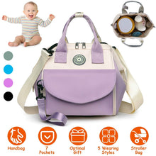 将图片加载到图库查看器，Multifunctional Diaper Changing Bag with 2 Insulated Pockets Commute Bag
