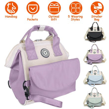 将图片加载到图库查看器，Multifunctional Diaper Changing Bag with 2 Insulated Pockets Commute Bag
