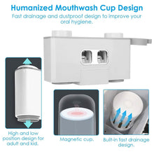 将图片加载到图库查看器，Multifunctional Wall Mount Toothbrush Organizer
