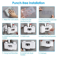 将图片加载到图库查看器，Multifunctional Wall Mount Toothbrush Organizer
