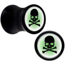 将图片加载到图库查看器，Black Acrylic Green Black Skull Saddle Plug Set 2G
