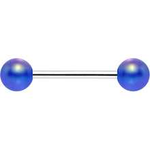 Load image into Gallery viewer, Matte Iridescent Blue 6mm Acrylic Ball Barbell Tongue Ring
