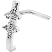 Load image into Gallery viewer, 20G Clear CZ Bling Faux Hoop L Shaped Nose Ring

