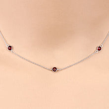 Load image into Gallery viewer, 2.10 Carat Genuine Garnet .925 Sterling Silver Necklace
