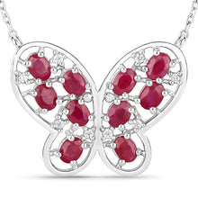 Load image into Gallery viewer, 2.36 Carat Genuine Ruby and White Zircon .925 Sterling Silver Necklace
