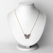 Load image into Gallery viewer, 1.86 Carat Genuine Tanzanite and White Zircon .925 Sterling Silver Necklace
