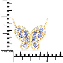Load image into Gallery viewer, 1.86 Carat Genuine Tanzanite and White Zircon .925 Sterling Silver Necklace
