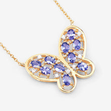 Load image into Gallery viewer, 1.86 Carat Genuine Tanzanite and White Zircon .925 Sterling Silver Necklace
