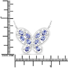 Load image into Gallery viewer, 1.86 Carat Genuine Tanzanite and White Zircon .925 Sterling Silver Necklace

