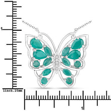 Load image into Gallery viewer, 2.60 Carat Genuine Emerald and White Zircon .925 Sterling Silver Necklace
