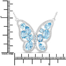 Load image into Gallery viewer, 5.54 Carat Genuine Swiss Blue Topaz .925 Sterling Silver Necklace

