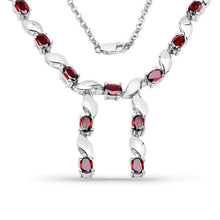 Load image into Gallery viewer, 7.65 Carat Genuine Garnet .925 Sterling Silver Necklace
