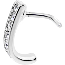 Load image into Gallery viewer, 18G Clear CZ Sleek Faux Hoop L Shaped Nose Ring
