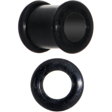 Load image into Gallery viewer, 0G Flexible Black Silicone Double Flare Tunnel Plug Set
