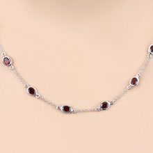 将图片加载到图库查看器，8.10 Carat Genuine Garnet .925 Sterling Silver Necklace
