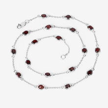 将图片加载到图库查看器，8.10 Carat Genuine Garnet .925 Sterling Silver Necklace
