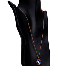 将图片加载到图库查看器，Handmade Blue Bombastic Necklace Created with Crystals
