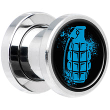 Load image into Gallery viewer, Blue Grenade Steel Screw Fit Plug Set 0G
