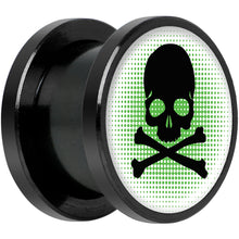 Load image into Gallery viewer, Green Black Skull Black Anodized Screw Fit Plug Set 1/2
