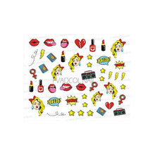 将图片加载到图库查看器，Nail Art Stickers Red Lips Nails Decals Sticker Hot Sexy Girl Tip Back Glue Decal Cool Lollipop Self Adhesive Acrylic Tips Tool Decoration White Feather Lace Flower Leaf Carving Design Exquisite Pattern Nail Art Supplies Self-Adhesive Nail
