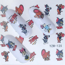 Load image into Gallery viewer, Nail Art Water Transfer Stickers Anime Mouse Animal Kid slider adhesive Watermark Decals Women Beauty Wedding Nails  Decal Self-Adhesive 3D Wave Design Decoration for Women Girls Art Stickers Decal Decoration Metallic Curve Strip Line Nail
