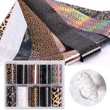 将图片加载到图库查看器，Nail Foils Marble Flower Series Iridescent Nail Art Transfer Sticker Paper Slider Nail Water Decal Design Manicures Decorations  Art Manicures Decoration New Gold Nail Transfer Foils for Nail Arts Nails Supply Holographic Effect Nail Art Foil Stickers Hol

