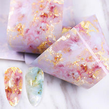 将图片加载到图库查看器，Nail Foils Marble Flower Series Iridescent Nail Art Transfer Sticker Paper Slider Nail Water Decal Design Manicures Decorations  Art Manicures Decoration New Gold Nail Transfer Foils for Nail Arts Nails Supply Holographic Effect Nail Art Foil Stickers Hol
