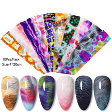 将图片加载到图库查看器，Nail Foils Marble Flower Series Iridescent Nail Art Transfer Sticker Paper Slider Nail Water Decal Design Manicures Decorations  Art Manicures Decoration New Gold Nail Transfer Foils for Nail Arts Nails Supply Holographic Effect Nail Art Foil Stickers Hol
