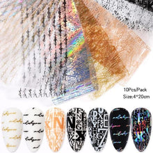将图片加载到图库查看器，Nail Foils Marble Flower Series Iridescent Nail Art Transfer Sticker Paper Slider Nail Water Decal Design Manicures Decorations  Art Manicures Decoration New Gold Nail Transfer Foils for Nail Arts Nails Supply Holographic Effect Nail Art Foil Stickers Hol
