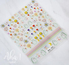 将图片加载到图库查看器，Nail Glue Stickers Stars Moon Cartoon Rabbit Panda Flower Nail Decoration Decals Nail Sticker Nail Art Decorations Design Decoration Acrylic Nail Supplies Designer Nail Decorations for Women Girls Kids 3D Nail Art Stickers Decals
