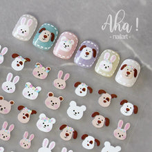 将图片加载到图库查看器，Nail Glue Stickers Stars Moon Cartoon Rabbit Panda Flower Nail Decoration Decals Nail Sticker Nail Art Decorations Design Decoration Acrylic Nail Supplies Designer Nail Decorations for Women Girls Kids 3D Nail Art Stickers Decals

