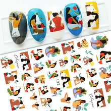 将图片加载到图库查看器，Nail Stickers Cute Rabbit Nail Art Decorations No Face Man Nail Sliders For Manicure Women Kids Girls Manicure Decoration Nail Art Supplies 3D Self-Adhesive Nail Decals Designer Nail Stickers for Acrylic Nails
