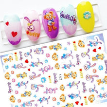将图片加载到图库查看器，Nail Stickers Cute Rabbit Nail Art Decorations No Face Man Nail Sliders For Manicure Women Kids Girls Manicure Decoration Nail Art Supplies 3D Self-Adhesive Nail Decals Designer Nail Stickers for Acrylic Nails
