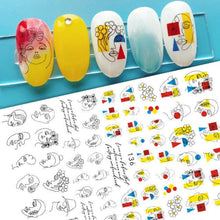 将图片加载到图库查看器，Nail Stickers Cute Rabbit Nail Art Decorations No Face Man Sliders For Manicure Cute Cartoon Nail Art Sticker Decals for Women Kids Girls Manicure Decoration Nail Art Supplies 3D Self-Adhesive Nail Decals Designer Nail Stickers for Acrylic Nails
