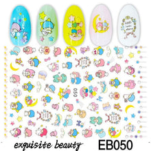 将图片加载到图库查看器，Nail Stickers Cute Rabbit Nail Art Decorations No Face Man Sliders For Manicure Cute Cartoon Nail Art Sticker Decals for Women Kids Girls Manicure Decoration Nail Art Supplies 3D Self-Adhesive Nail Decals Designer Nail Stickers for Acrylic Nails
