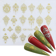 Load image into Gallery viewer, Nail Stickers for Manicure Nail Sticker Sliders For Nails Decal Self-adhesive Nails Figures Transfer Black Accessories Sliders Manicure Decoration 3D Nail Supplies Holographic Decals Transfer Sliders Nail Design Manicures Nail Self-Adhesive Sticker
