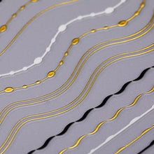 将图片加载到图库查看器，Nail Strip Stickers Black Gold Rose Gold Silver Metal Strip Tape Nail Art Adhesive Foil Tips Nail Sticker Decals Metallic Curve Strip Line Nail Decal Self-Adhesive 3D Wave Design Decoration for Women Girls Tape Nail Art Stickers Decal Decoration
