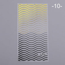 将图片加载到图库查看器，Nail Strip Stickers Black Gold Rose Gold Silver Metal Strip Tape Nail Art Adhesive Foil Tips Nail Sticker Decals Metallic Curve Strip Line Nail Decal Self-Adhesive 3D Wave Design Decoration for Women Girls Tape Nail Art Stickers Decal Decoration
