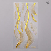 将图片加载到图库查看器，Nail Strip Stickers Black Gold Rose Gold Silver Metal Strip Tape Nail Art Adhesive Foil Tips Nail Sticker Decals Metallic Curve Strip Line Nail Decal Self-Adhesive 3D Wave Design Decoration for Women Girls Tape Nail Art Stickers Decal Decoration
