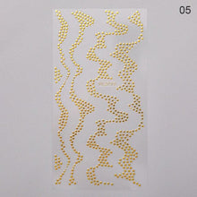 将图片加载到图库查看器，Nail Strip Stickers Black Gold Rose Gold Silver Metal Strip Tape Nail Art Adhesive Foil Tips Nail Sticker Decals Metallic Curve Strip Line Nail Decal Self-Adhesive 3D Wave Design Decoration for Women Girls Tape Nail Art Stickers Decal Decoration
