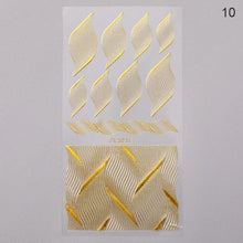 将图片加载到图库查看器，Nail Strip Stickers Black Gold Rose Gold Silver Metal Strip Tape Nail Art Adhesive Foil Tips Nail Sticker Decals Metallic Curve Strip Line Nail Decal Self-Adhesive 3D Wave Design Decoration for Women Girls Tape Nail Art Stickers Decal Decoration
