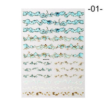 将图片加载到图库查看器，Nail Strip Stickers Black Gold Rose Gold Silver Metal Strip Tape Nail Art Adhesive Foil Tips Nail Sticker Decals Metallic Curve Strip Line Nail Decal Self-Adhesive 3D Wave Design Decoration for Women Girls Tape Nail Art Stickers Decal Decoration
